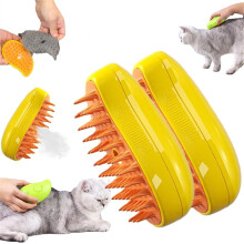 Escova a vapor multifuncional TOFOTL2PC para animais de estimação, escova a vapor 3 em 1 para gatos, escova a vapor autolimpante para gatos e cães.