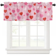 Valentijnsvalletje met tunnelzoom, romantische, wasbare raamdecoratie voor woonkamer, slaapkamer en keuken.