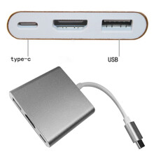 Tiontaire USB C go Cuibheoir 4K USB3.0 USB Cineál C do Pixel Sumsang /S9 (Liath)