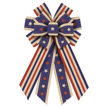 OYIGU Große dekorative Schleife zum amerikanischen Unabhängigkeitstag, Kollektion Band Rot Weiß Blau Accessoires, für Zuhause, Outdoor und