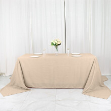 Efavormart 90x156" Nude Wholesale Rectangle Polyester Tablecloth Linen Wedding Party Restaurant Tablecloth