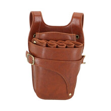 PU Leather Barber Tool Belt with Large Capacity Holster Slots and Adjustable Shoulder Waist Strap, Brown