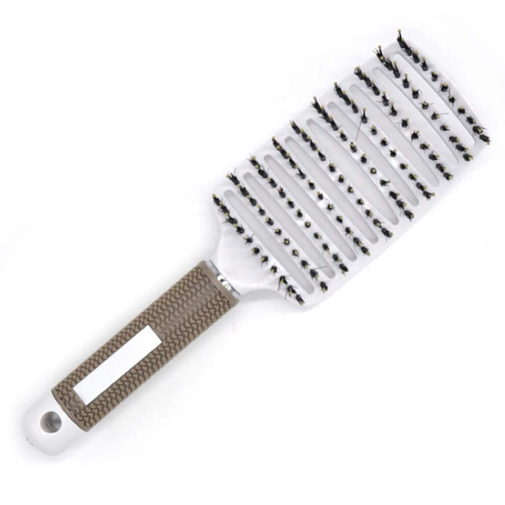 White Detangling Hair Brush For Curly Hair With Antistatic Styling And Gentle Scalp Massage Â