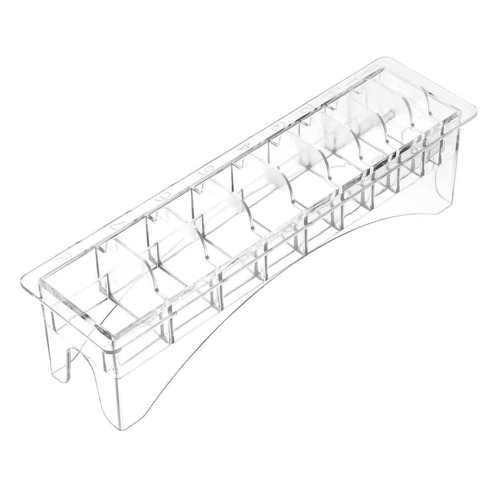 Clipper Comb Organizer with 10 Compartments, Transparent Hair Clipper Guard Storage Box for Barber Tools