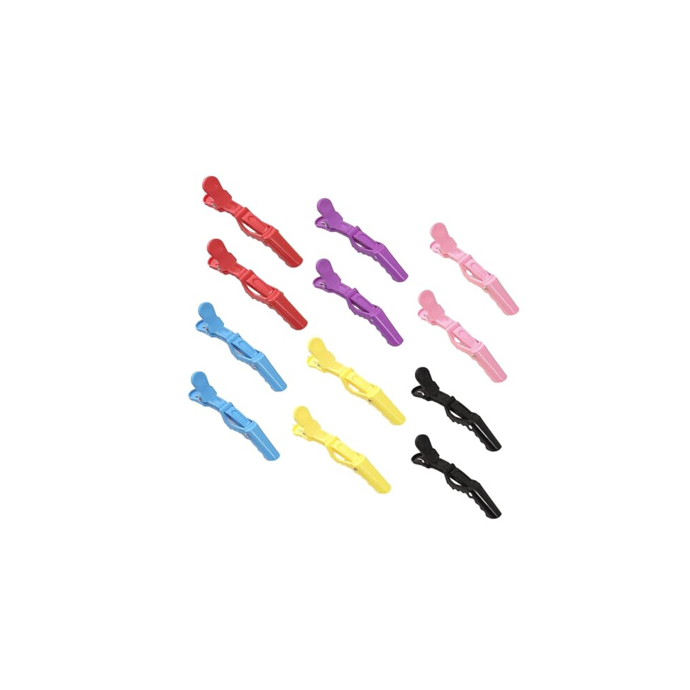 Unisex Hair Clips Set Of 12 Professional Nonslip Crocodile Hair Sectioning Clips For Salon Styling