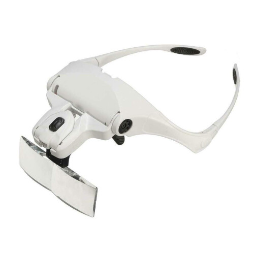 LED Head Magnifier with Light, 5 Interchangeable Lenses, Hands  Headband for Close Work
