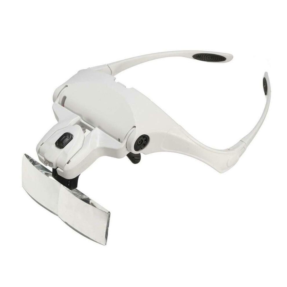 Light Led Head Magnifier With 5 Interchangeable Lenses, Hands Headband For Close Work