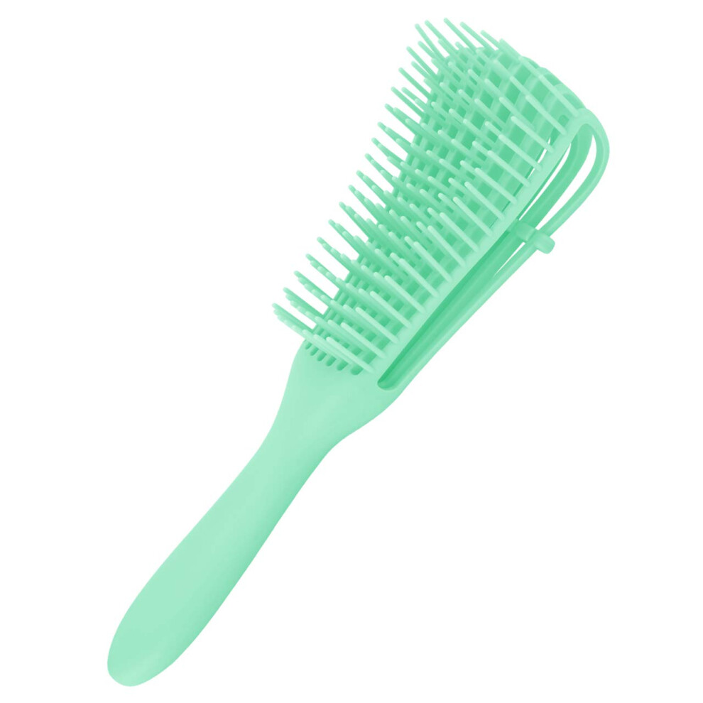 Green Detangler Brush For Natural Curly Hair 3A To 4C Afro, Effective Knot Removal,