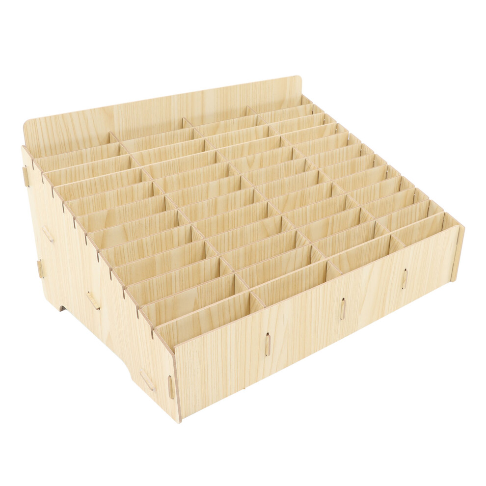 48 Cell Synthetic Wood Desktop Storage Box For Phones And School Supplies 7891381878738