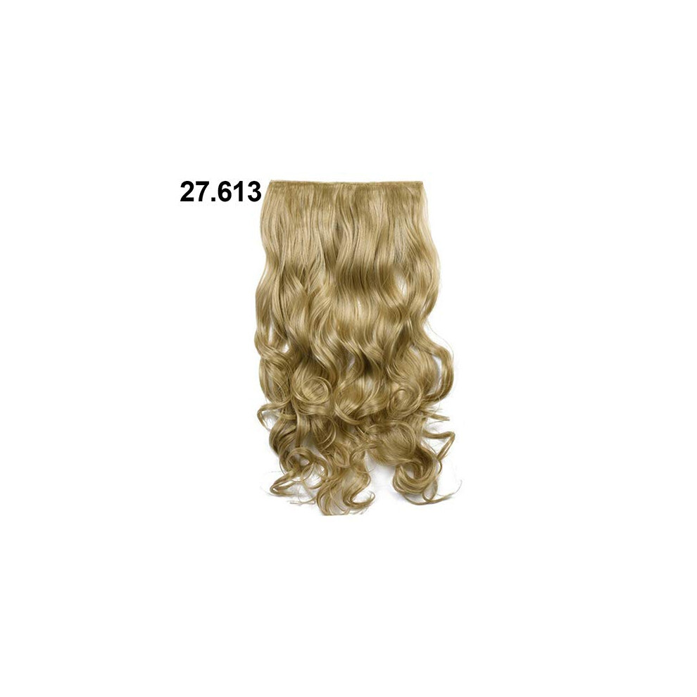 Unisex Long Curly Clip In Hair Extensions Synthetic Heat Resistant Fiber Hairpiece With Secure Five Clips