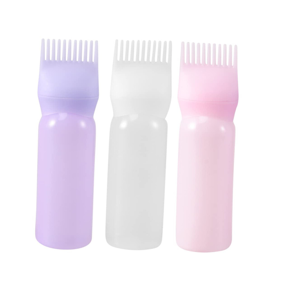 Hair Dye Applicator Bottle with Comb and Scale for Precise Hair Coloring and Scalp Treatments, 3pcs