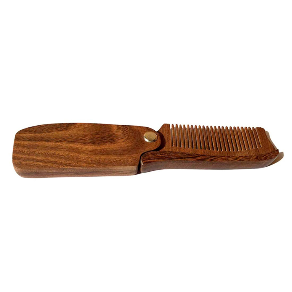 Unisex Sandalwood Beard And Hair Comb Antistatic Wooden Pocket Size With Carry Case For Men