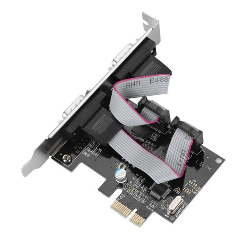 Convertidor de puerto serie Starbun PCI-E a RS232 de 2 puertos, compatible con Windows 2000/XP/Server 2003/XP de 64 bits/Vista/7/8/Linux/DOS/MAC 2