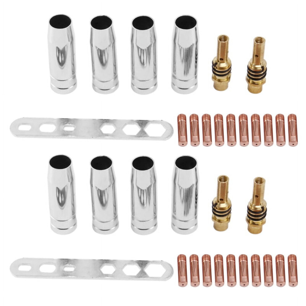 34Pcs/Set 15Ak Mig/ Welding Nozzle Contact Tips 0.8X25mm M6 Gas Connector Holder Set 9083649075944