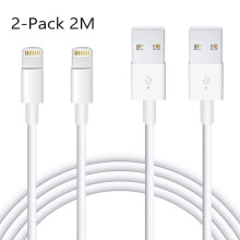 (2pcs) (2-Pack) 2 meter Lightning compatible with iPhone Charging Cable (Extra Long) 2M (2-PACK)