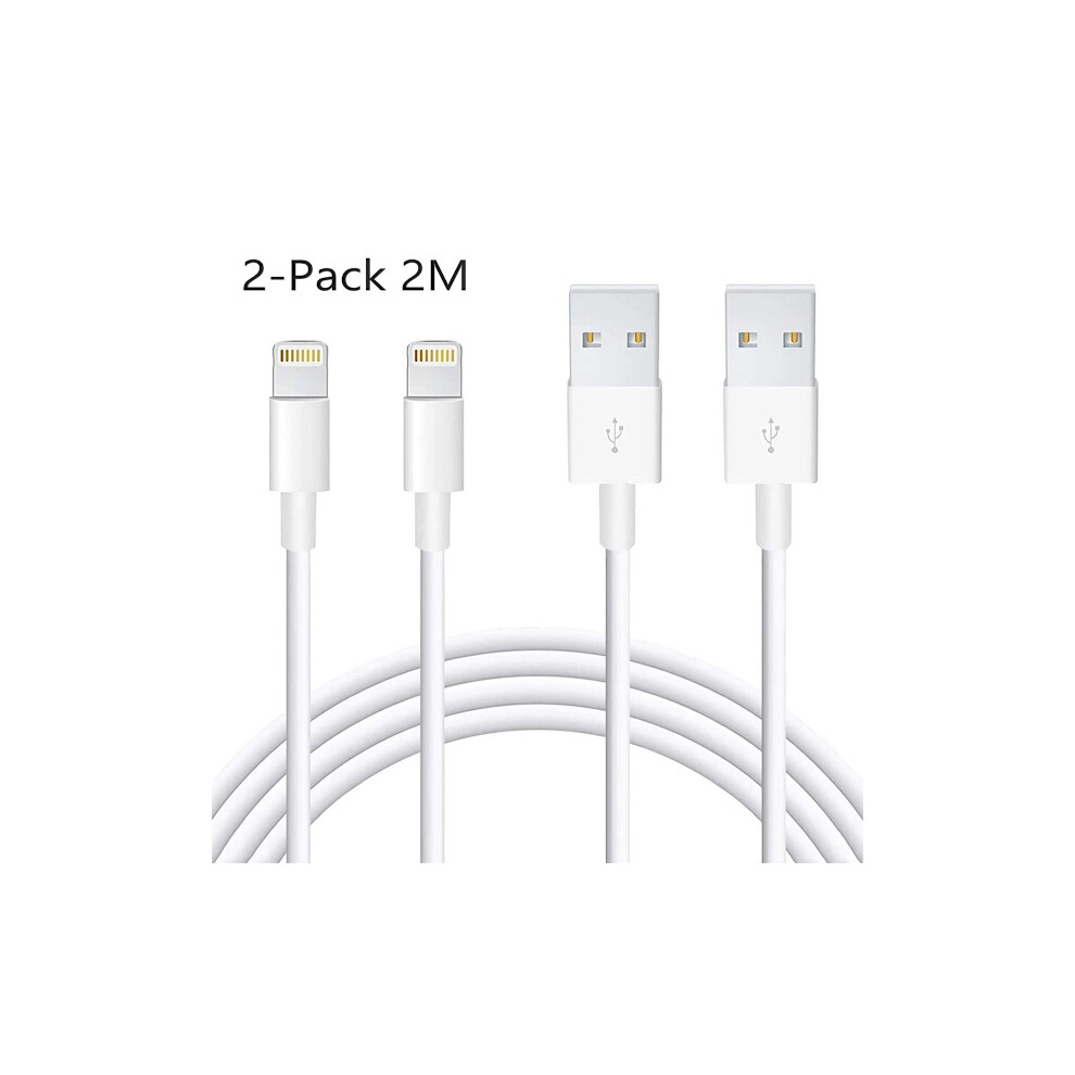 (2Pcs) (2-Pack) 2 Meter Lightning Compatible With Iphone Charging Cable (Extra Long) 2M (2-Pack) 9482726598923