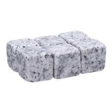 Hariumiu 6Pcs Marble Cubes Whiskey Drinks Chilling Ice Stone Bar Cocktail Accessories-Grey