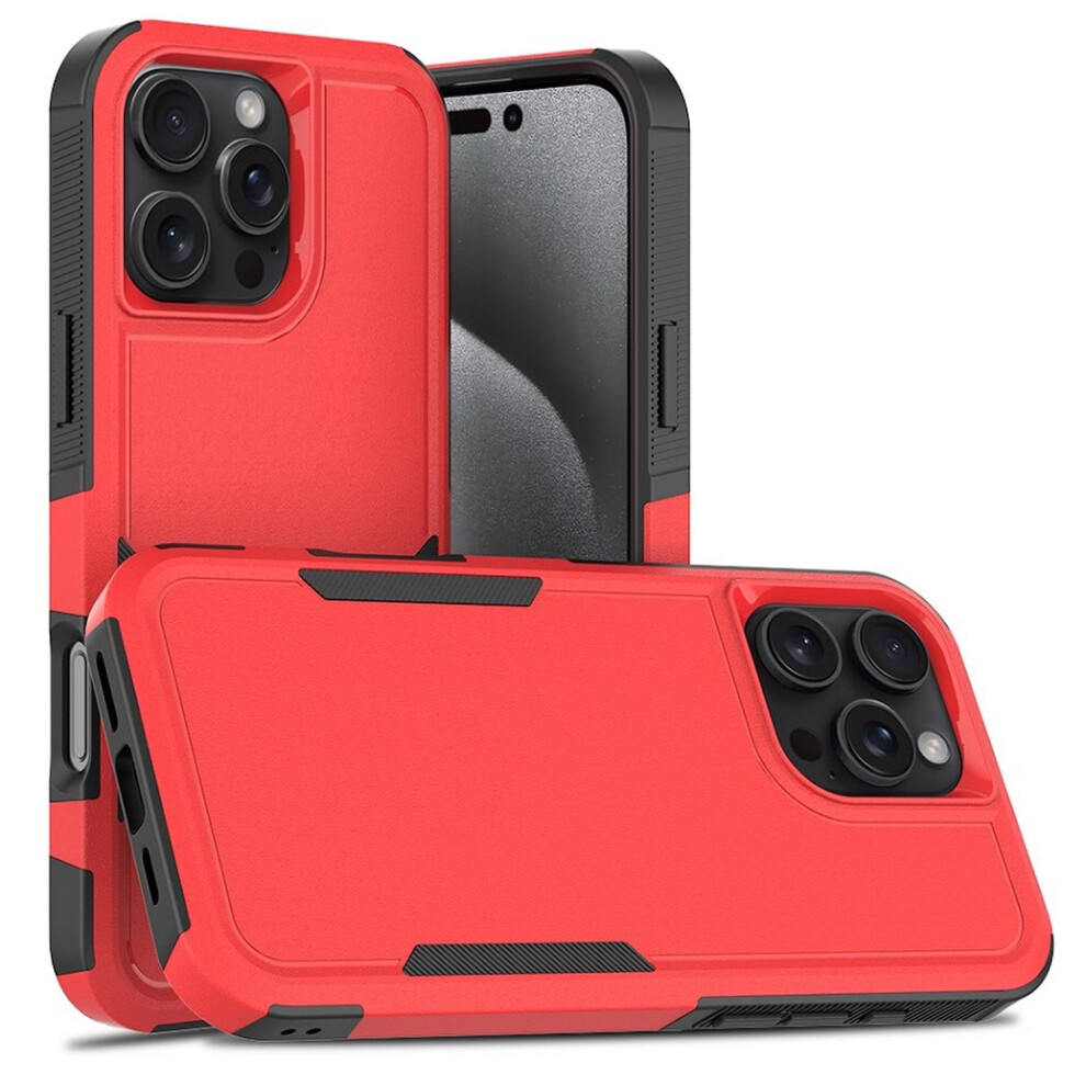 Phone Case For Compatible With Apple Compatible With Iphone 16 Pro-Max (6.9Â) Shockproof Hybrid Case With Anti-Slip Grip (Grip ) Red 9175034956881