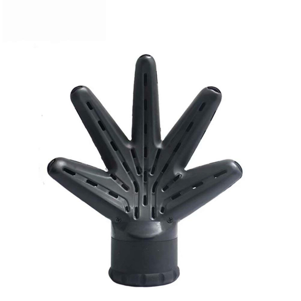 Black Universal Hair Dryer Diffuser Attachment For Curly And Wavy Hair With Frizz Reduction Design