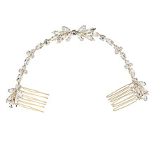 Gold Rhinestone Bridal Hair Comb Elegant Wedding Hair Accessories for Brides