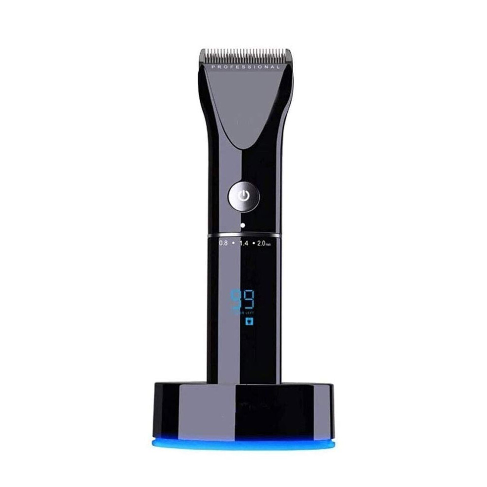 Black Hair Clippers For Men Cordless Rechargeable Trimmer Kit With Adjustable Comb Low Noise