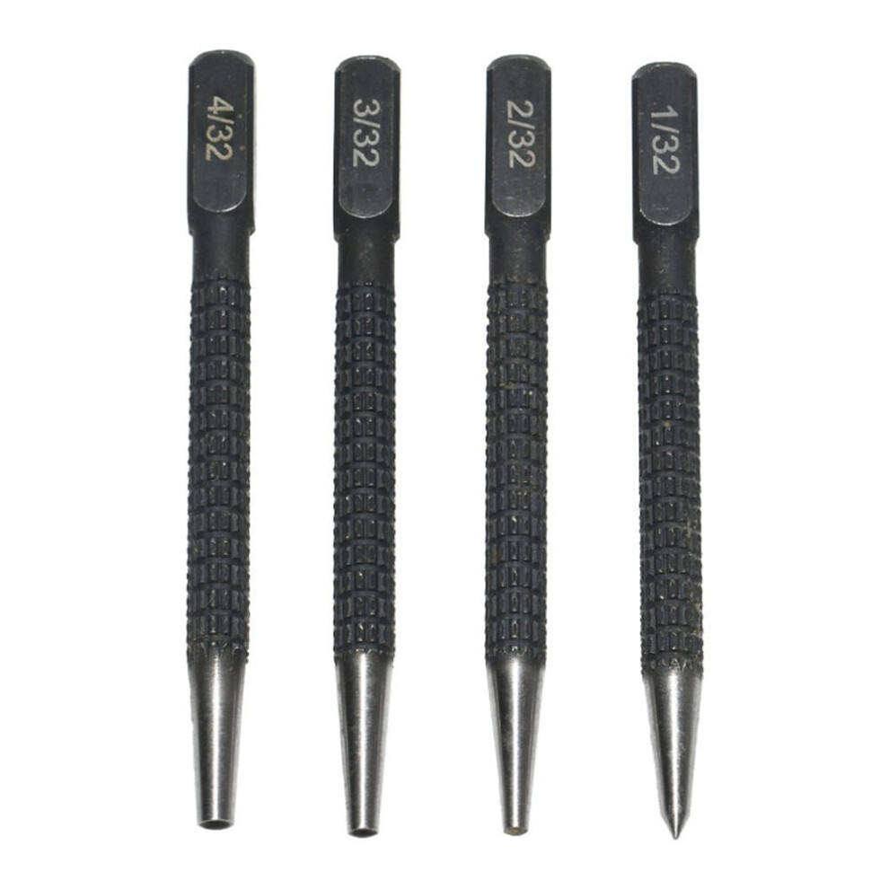 4Pcs Center Punch 1/32 2/32 3/32 4/32 Inch Metal Wood Marking Drilling Tools 9482828992803