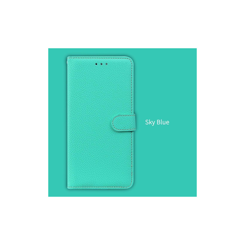(For Compatible With Iphone 11) Pu Leather Wallet Case With Card Slots, Magnetic Sky Blue 9482828993169