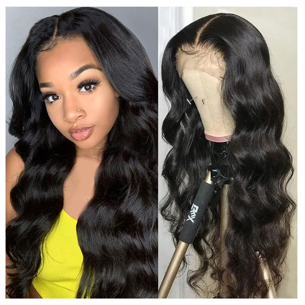 Unisex Human Hair Lace Front Wig 150% Density Brazilian Deep Curly Preplucked Hairline 20 Inches