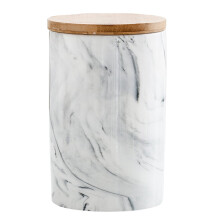 Youliang1Pc Barattolo in ceramica con coperchio in bambù per conservare cereali, tè e chicchi, scatola ermetica.