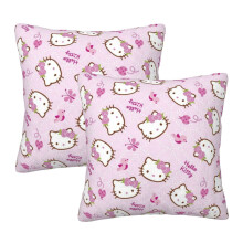 Clúdaigh Piliúir Hello Kitty, Pacáiste de 2 Chlúdach Piliúir do Leaba Tolg Seomra Maireachtála 16"X16"