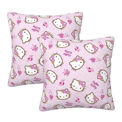 Μαξιλαροθήκες Hello Kitty, σετ 2 μαξιλαροθηκών για καναπέ-κρεβάτι σαλονιού 16"X16"
