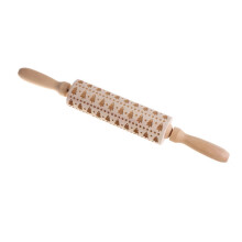 Set di mattarelli natalizi, in legno inciso, con motivi in rilievo, compatibili con decorazioni natalizie e utensili da forno.