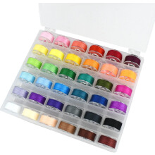 36 stuks voorgewonden spoeltjes en garen met etui, diverse kleuren, compatibel met Brother, Babylock, Singer, Janome, polyester
