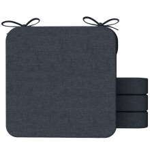 Conjunto de 4 almofadas quadradas para cadeiras de cozinha/jantar, 40,6 x 40,6 x 5 cm (16 x 16 x 2 polegadas), cinza carvão.