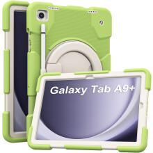 Nuova custodia compatibile con Samsung Galaxy Tab A9+ da 11 pollici con portapenna, supporto girevole a 360, robusta e antiurto.