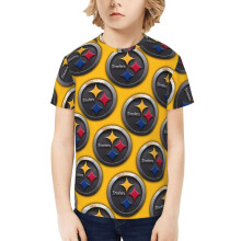 Camiseta de manga corta de los Steelers para niños y niñas, ideal para jóvenes aficionados al fútbol americano y al béisbol. Regalos.