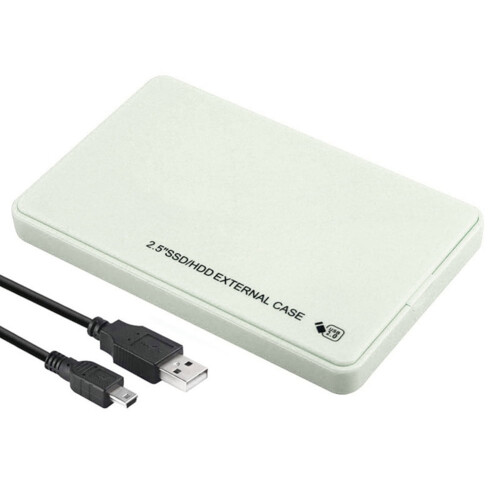 Gabinete jixopn de 2,5 polegadas para HDD/SSD de 480 Mbps para laptop e tablet (branco)