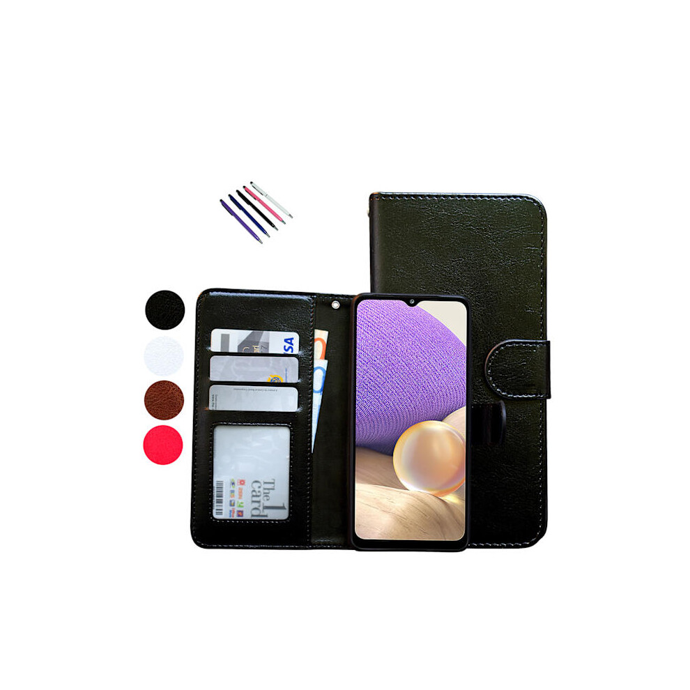 Compatible With Samsung Galaxy A22 5G - Leather Case / Protection Black 9482828374234