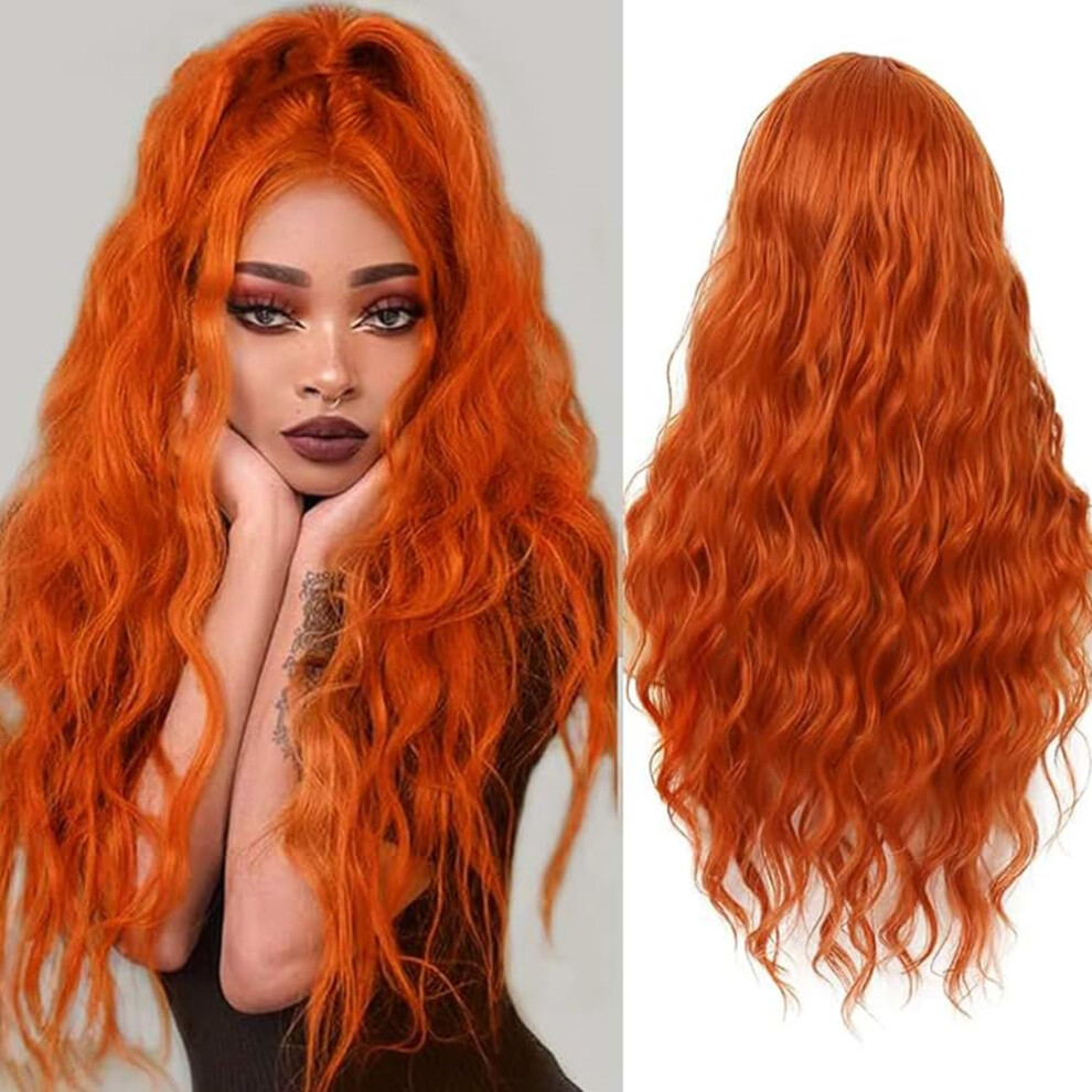 Unisex Bohemian Curly Wig Long Heat Resistant Synthetic Hair With Natural Curtain Bangs 60Cm