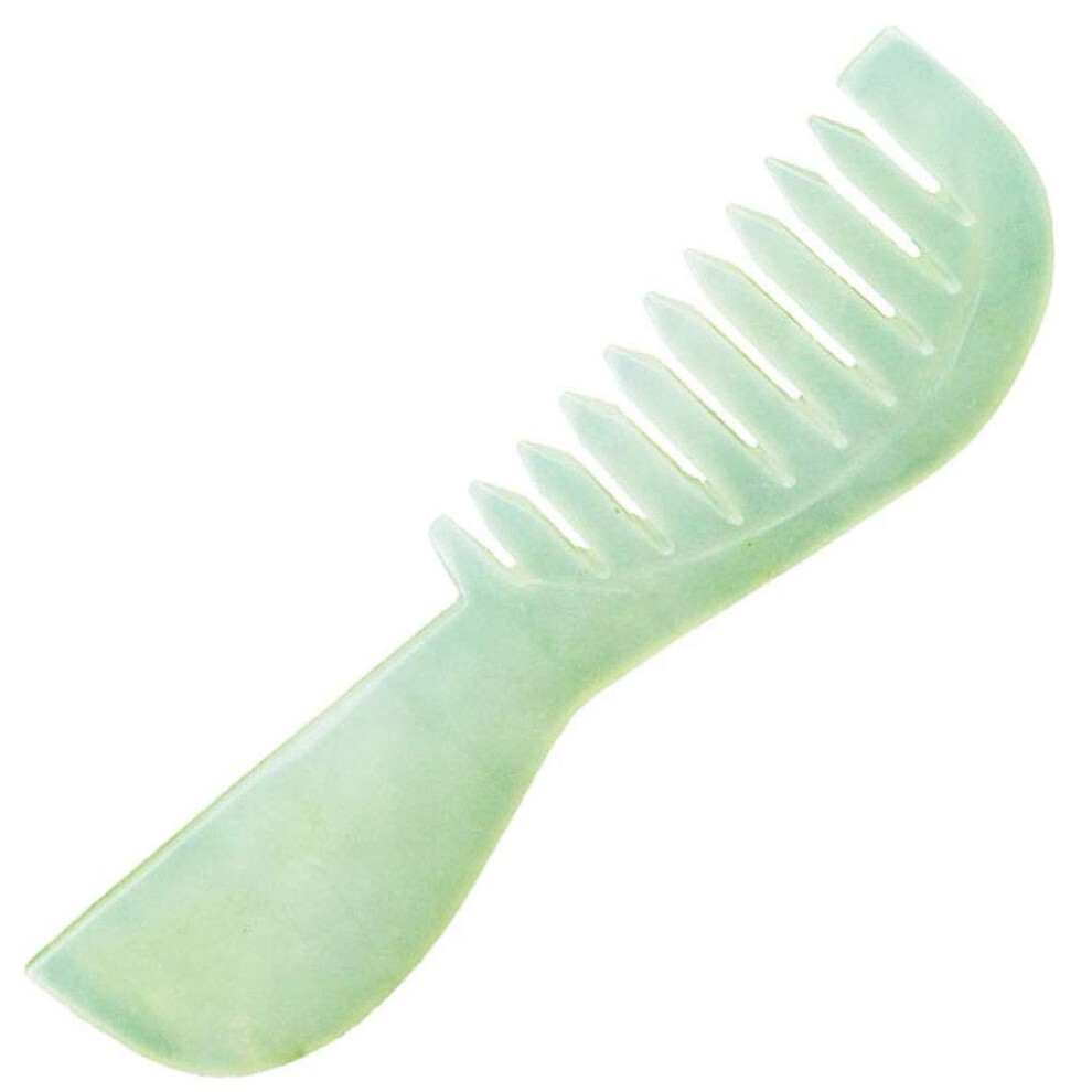 Unisex Natural Jade Hair Comb With Smooth Glide Teeth For Scalp Massage And Daily Hair Care 15X4cm