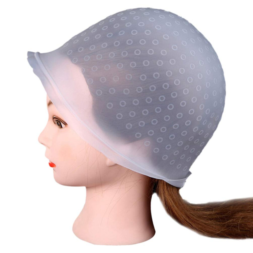 Hair Highlighting Cap Silicone Reusable with Hook for Precise Strand Coloring and Comfortable Fit