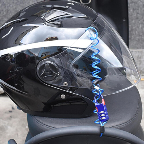 Scooter Cable Lock Heavy Duty Adjustable AntiTheft Retractable Security for Electric Scooter and Motorcycle Helmet Blue 1