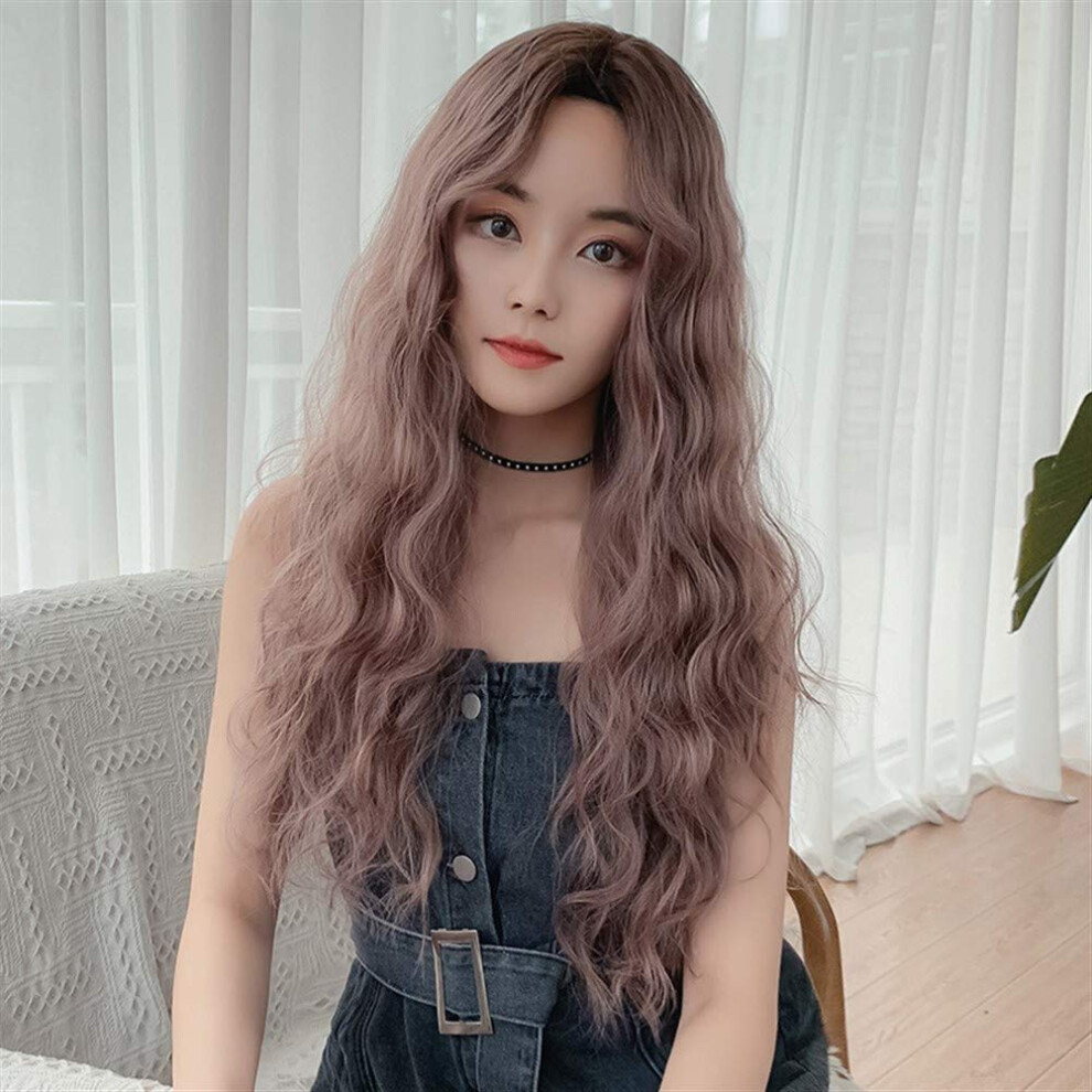 Long Curly Wig Without Bangs, 63cm Chocolate Brown Heat Resistant Synthetic Wig for Women