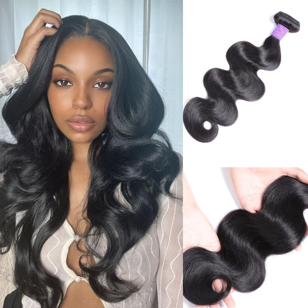 Unisex Brazilian Body Wave Human Hair Bundles 20 Inch 1B Color Unprocessed Virgin Hair Extensions