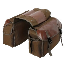 Bicycle Saddle Bag Waterproof Canvas Rear Storage for Road Mountain Commuter Bike Khaki