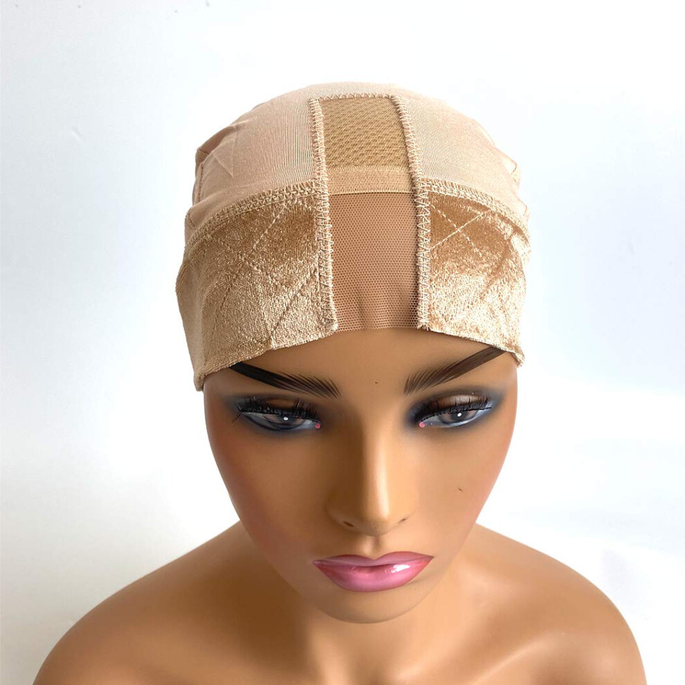 Unisex Cream Beige Lace Wig Grip Cap 2 In 1 Design With Adjustable Fit For Frontal Wigs Secure Glue Hold