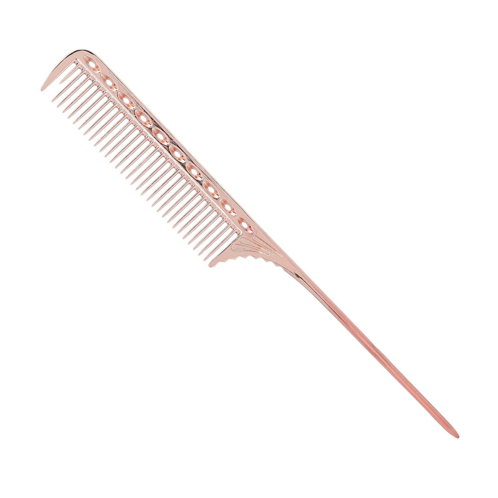 Unisex Gold Professional Rat Tail Comb Rose Aluminum Hairdressing Styling Comb With Precise Sectioning Tip