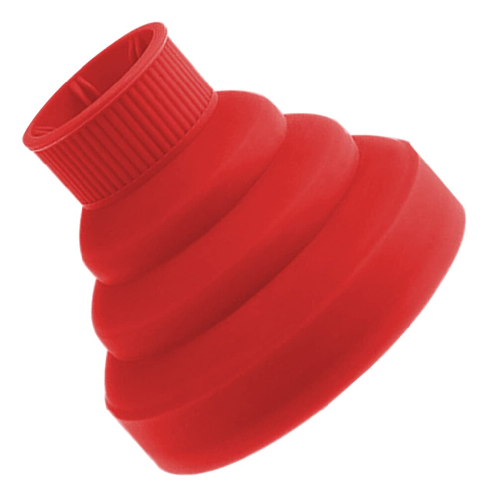 Red Collapsible Silicone Hair Dryer Diffuser For Curly Hair, Foldable Travel Attachment Creates Natural Curls