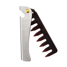 Pocket Hair Comb Foldable Stainless Steel AntiStatic Wide Tooth Beard Comb for Men Travel Grooming