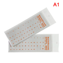 Russian Transparent Keyboard Stickers Language Alphabet Black W Orange